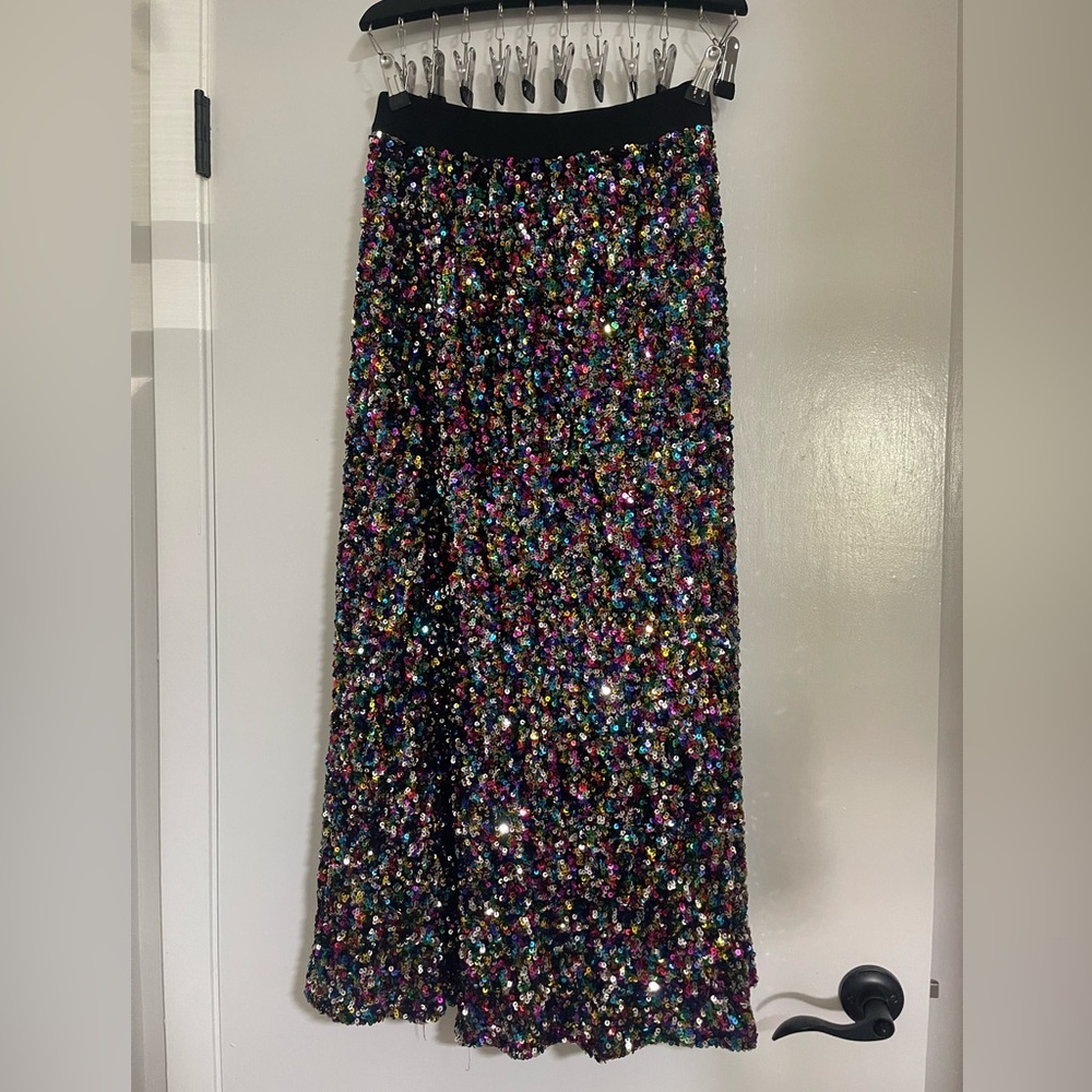 Vibrant Sequin A-Line Skirt